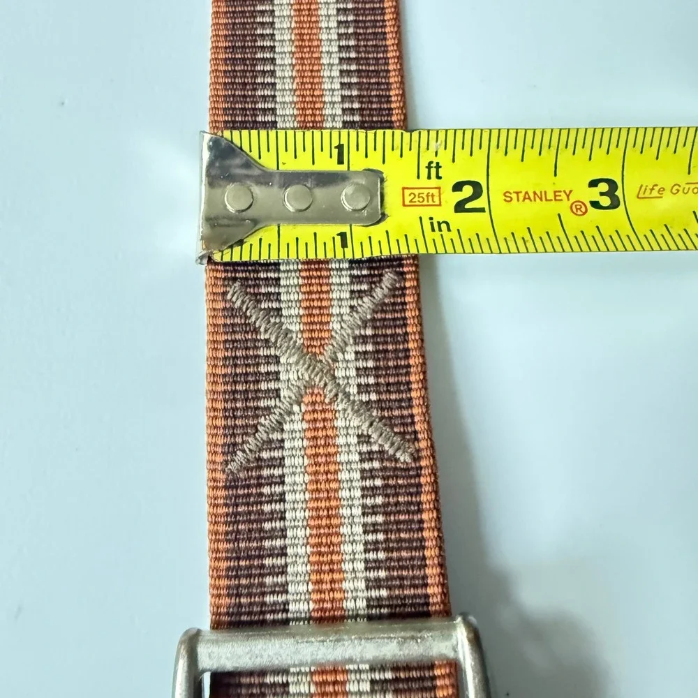 Chaco Webbed Belt Mens 46 Brown Orange Striped Gorpcore Hiking Outdoor climbing
